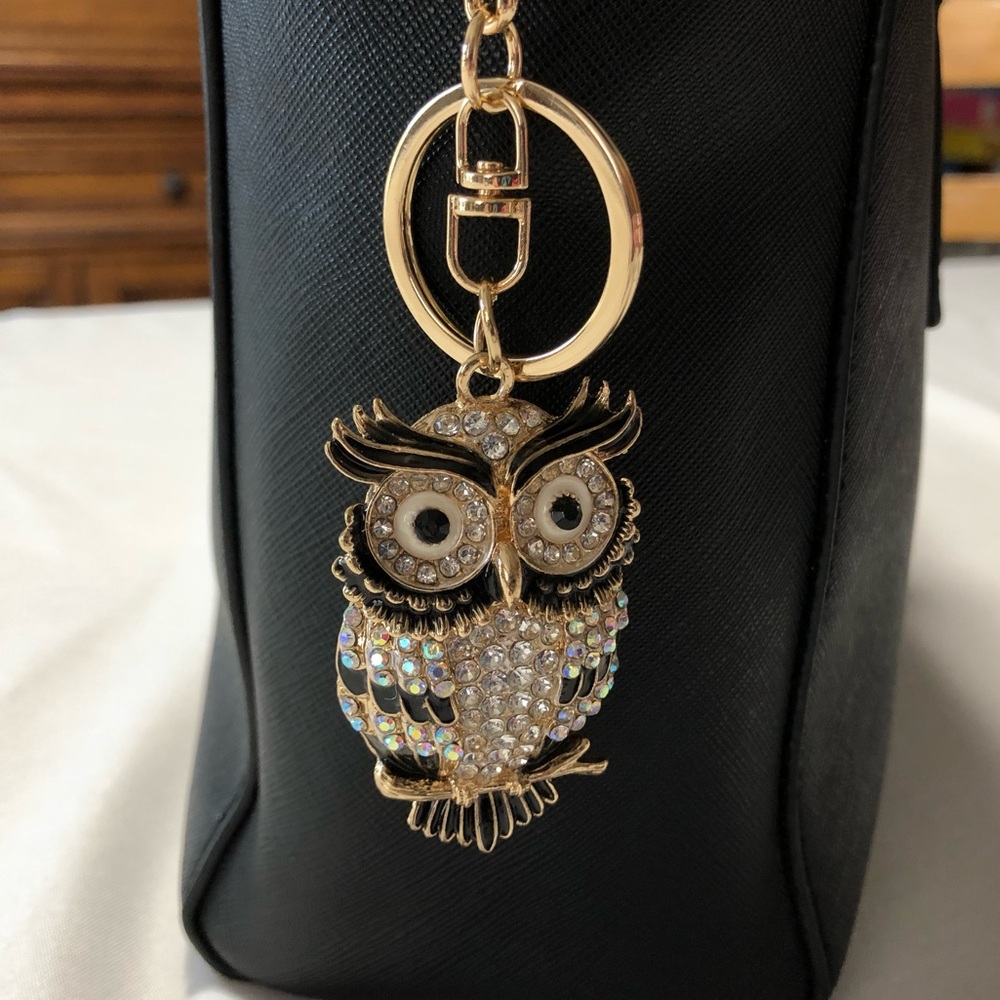 New Gold Owl Purse Charm Keychain